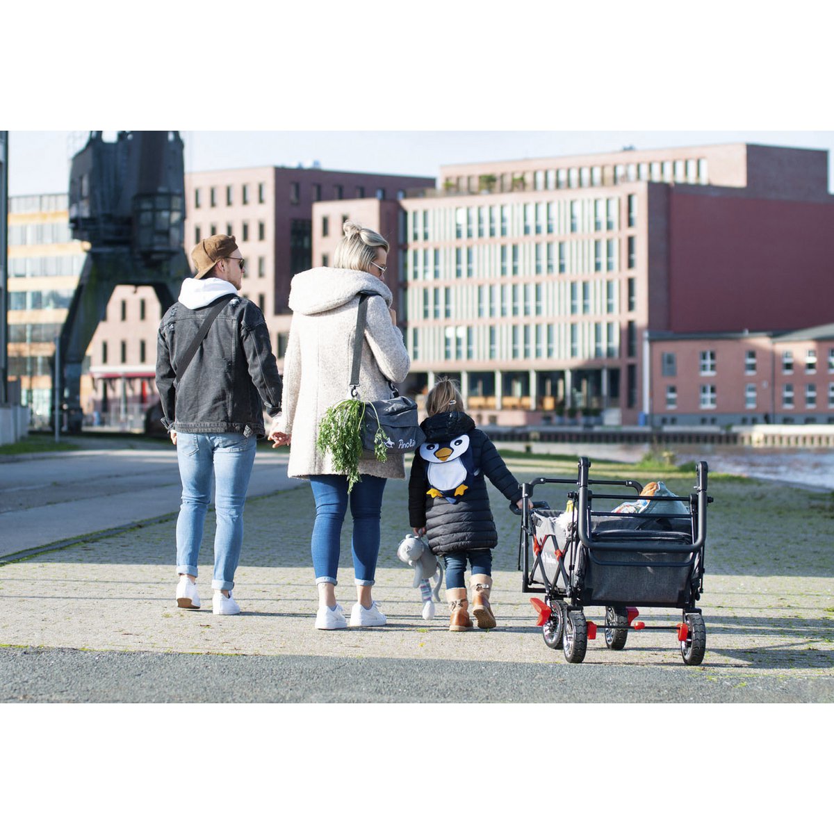 Charrette à bras pliante 'AddPlus' avec frein, tons de gris mélangés