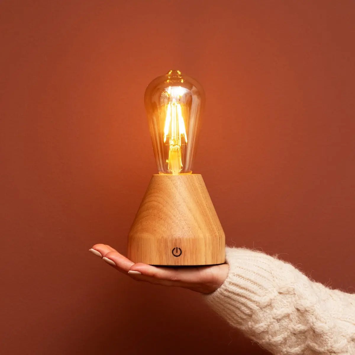 Lampe de table LED rechargeable marron clair Zavi – Sans fil, à intensité variable, batterie de 80 heures