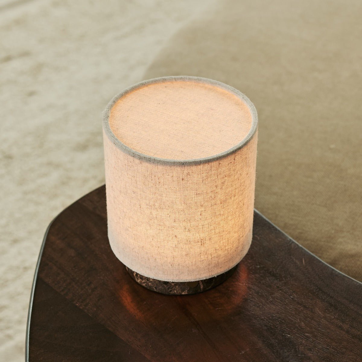 Lampe de Table en Marbre- Mauve Beige & Brown / Emperador Dark