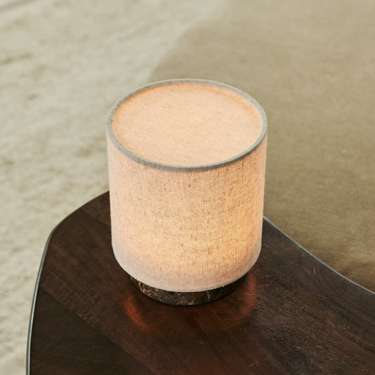 Lampe de Table en Marbre- Mauve Beige & Brown / Emperador Dark