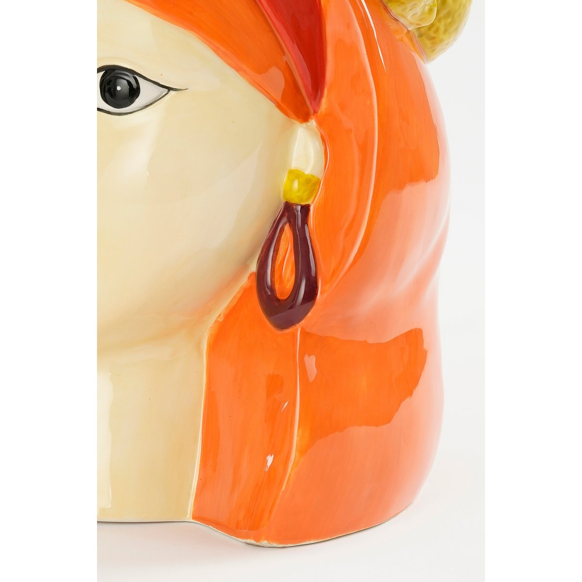 Pot de fleur drôle à l'intérieur - H25 x Ø20 cm - Dolomite - Jaune