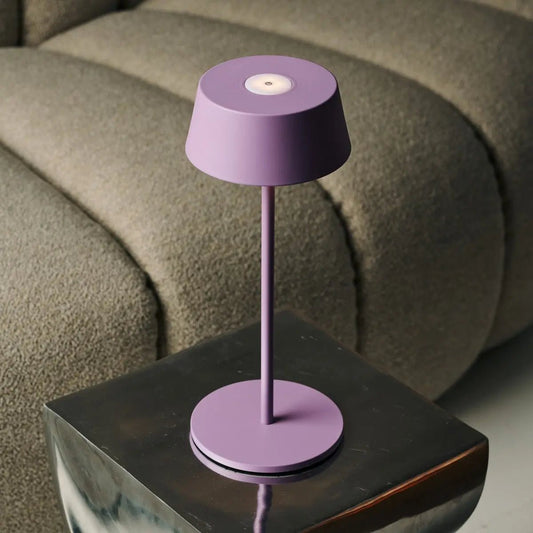 Hugo Violet Lila Lampe de table rechargeable - lampe élégante, dimmable et sans fil