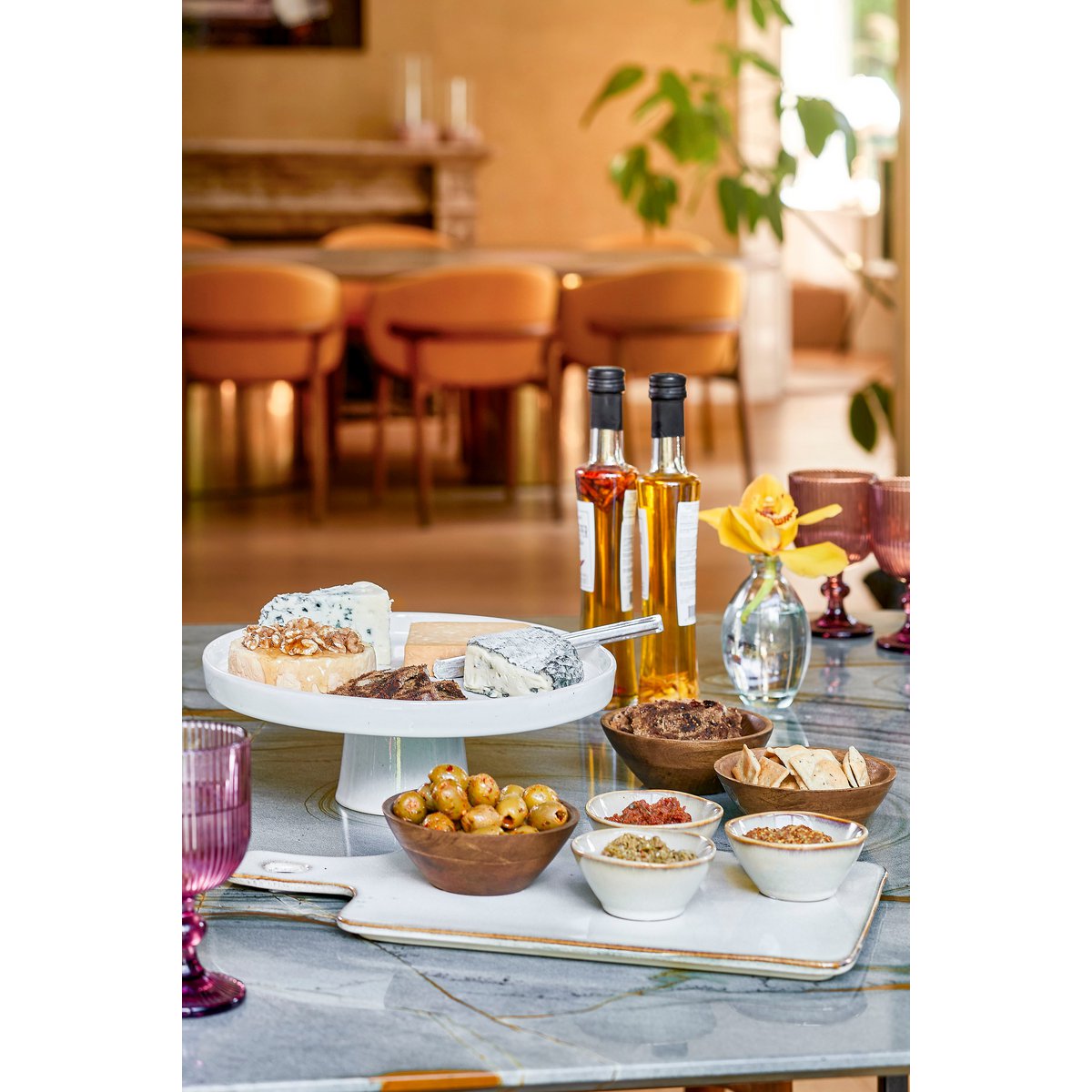 Présentoir à Gâteaux Racco - H11 x Ø28 cm - Grès - Blanc Cassé