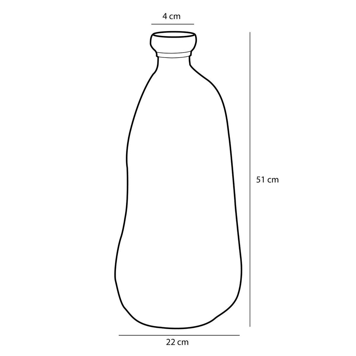 Vase Pinto - H51 x Ø22 cm - Verre recyclé - Marron foncé