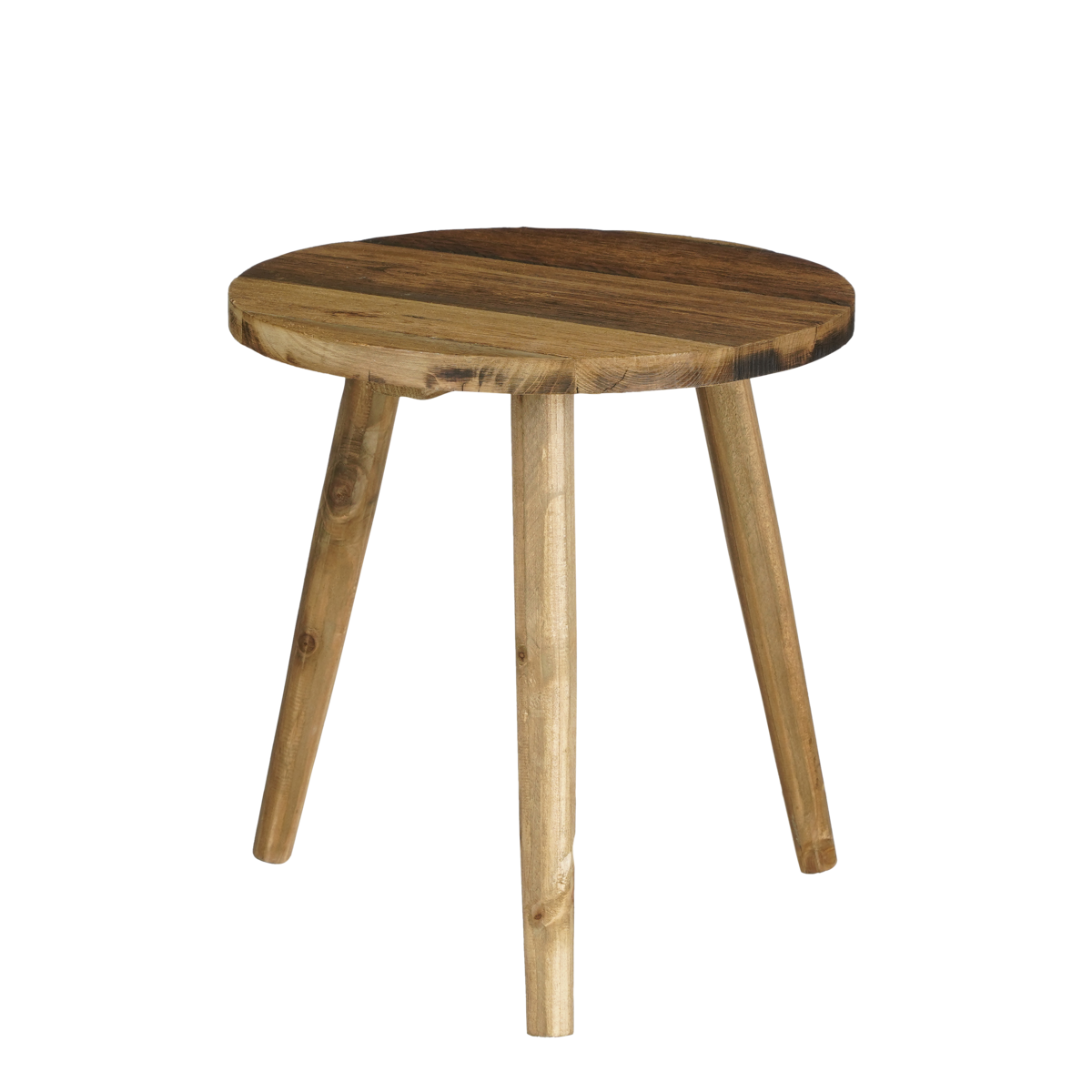 Table d'Appoint Bold - H36 x Ø33 cm - Bois Recyclé - Marron