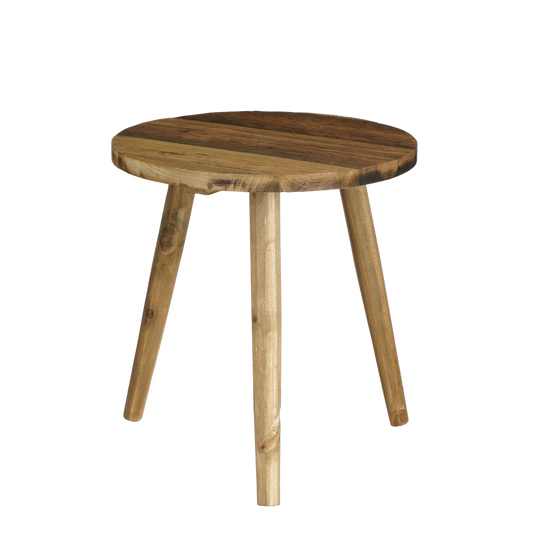 Table d'Appoint Bold - H36 x Ø33 cm - Bois Recyclé - Marron