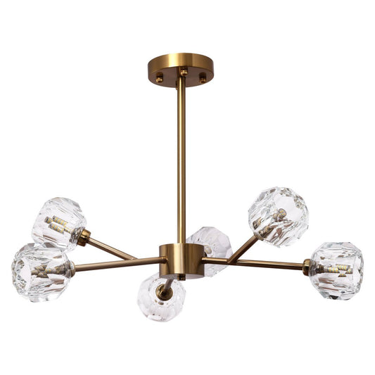 Suspension Rosy Copper Gold | 6 light