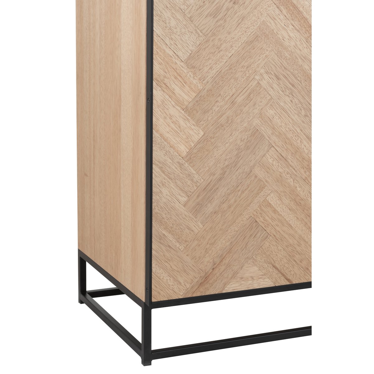 Buffet J-Line 4 portes Zigzag - bois/métal - naturel/noir
