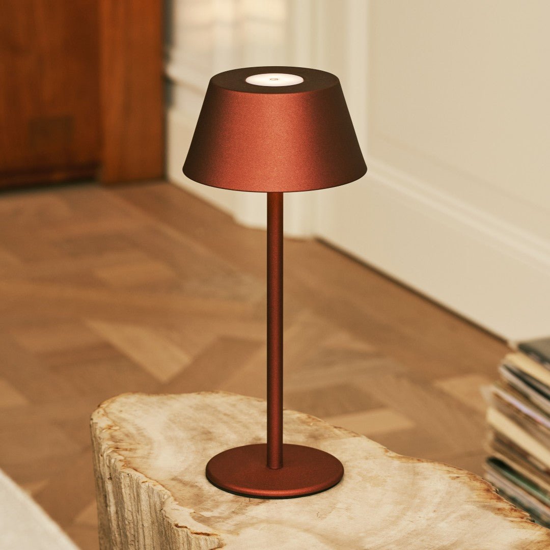 Milou Bronze - lampe de table sans câble l moderne, design et 3 modes lumineux