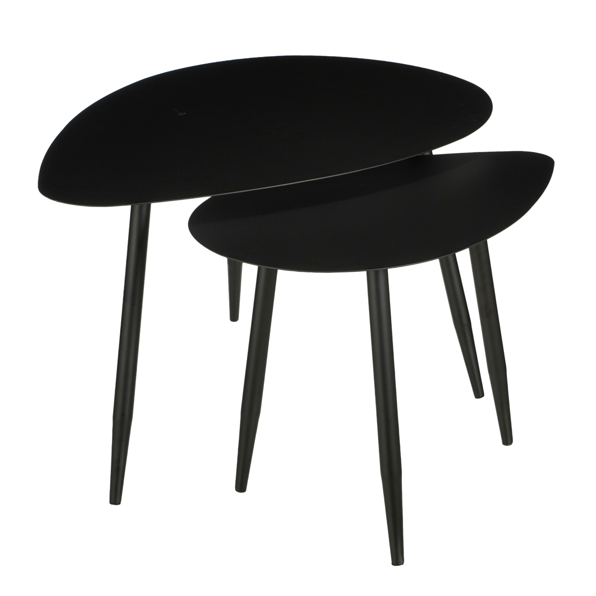 Tableau d'appoint - Ensemble de 2 - L80 x B60 x H47 cm - Métal - noir