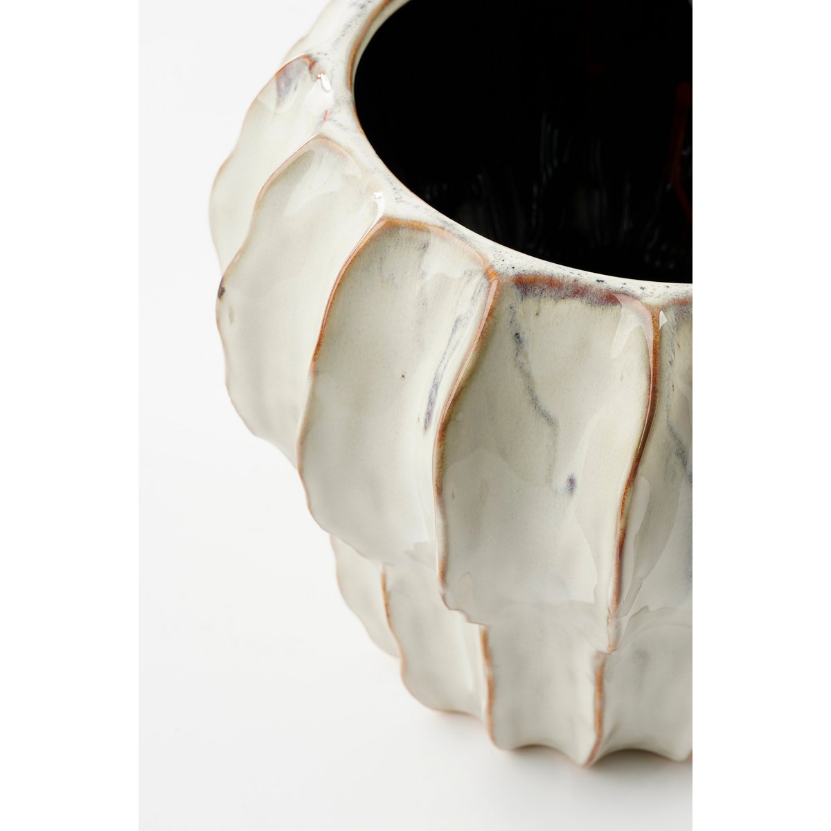 Altea Flowerpot à l'intérieur - H20 X Ø25 cm - Céramique - blanc