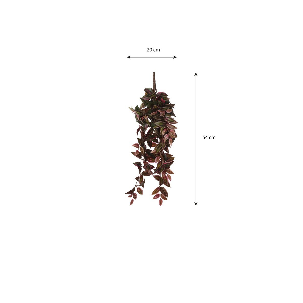 Plante Artificielle Suspendue Tradescantia - L15 x L20 x H54 cm - Bordeaux