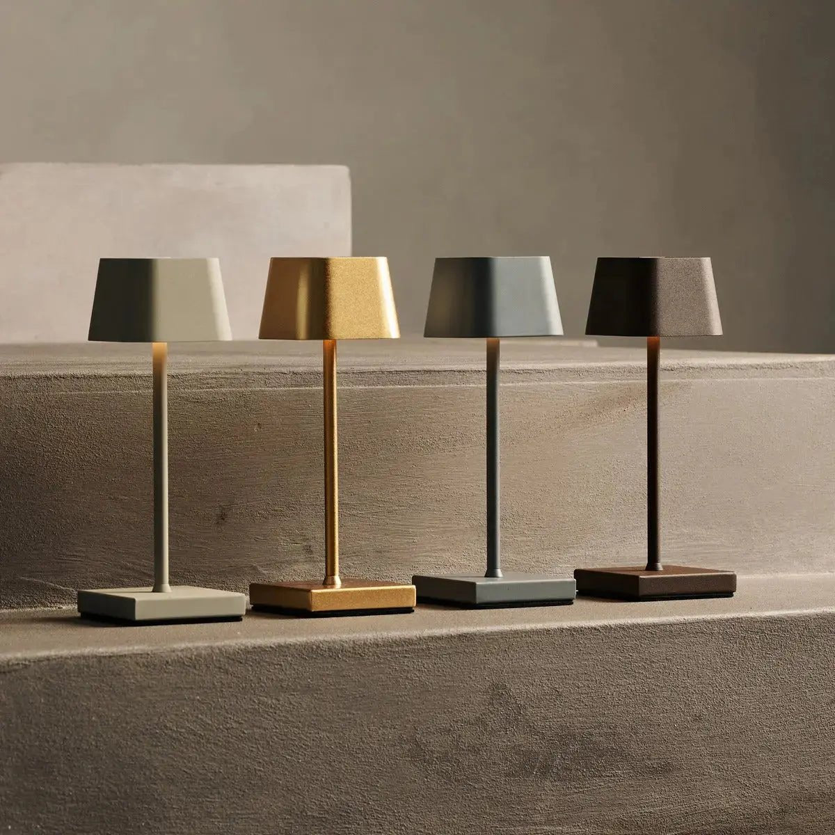 Combi Set Professional - 4 X Sarphati Mini Mouse Gray Rechargeable Table Lamps and 1 X Amstel Wireless Station Wireles