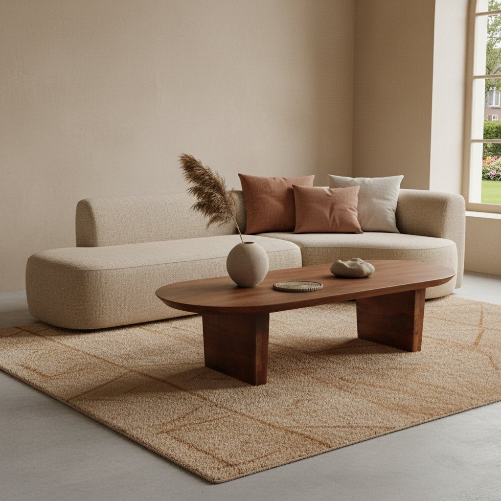 Table basse de bullnose marron