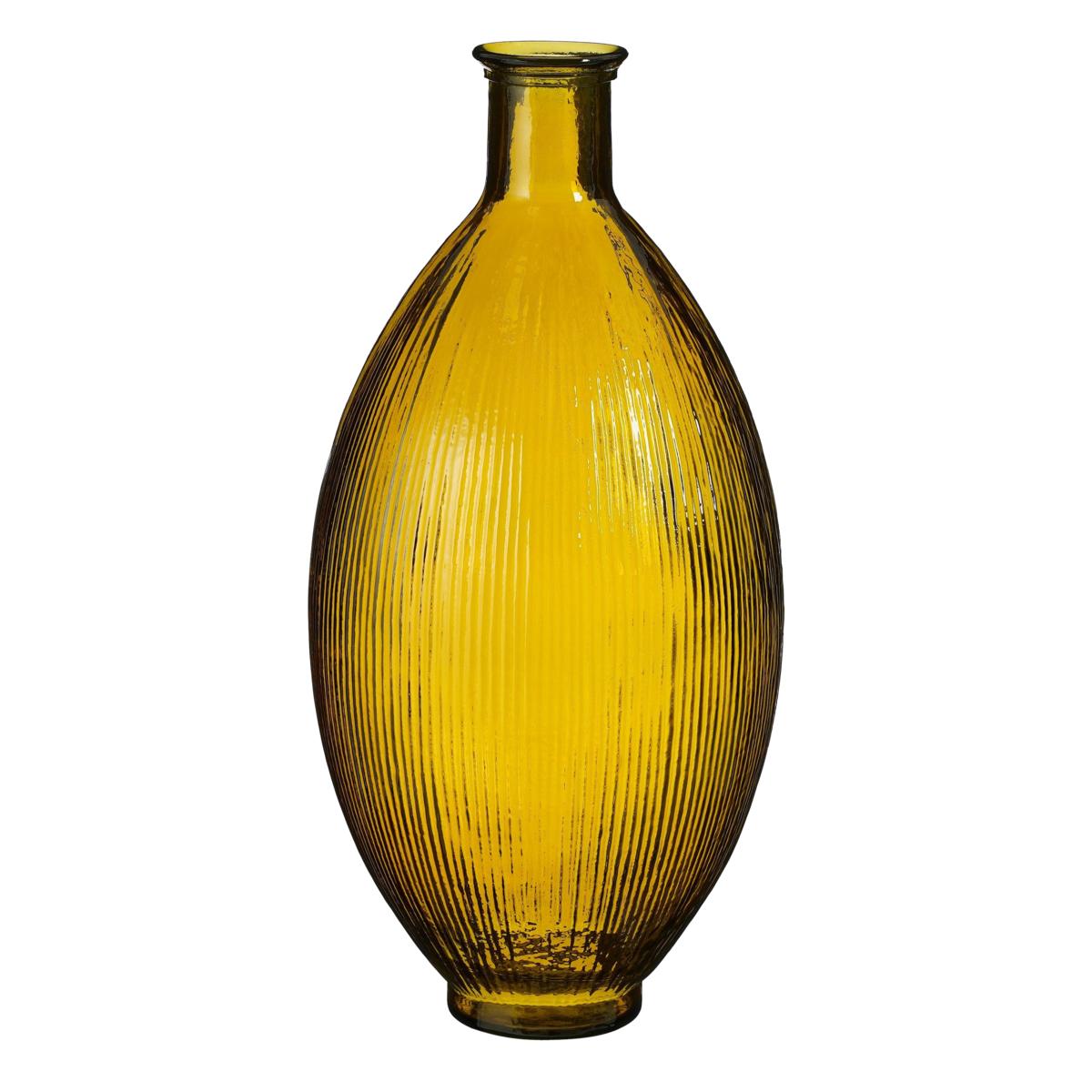 Vase Bouteille Firenza - H59 x Ø29 cm - Verre recyclé - Ocre
