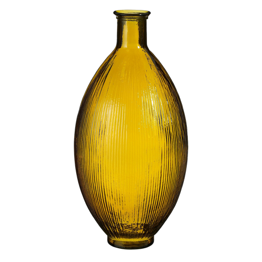 Vase Bouteille Firenza - H59 x Ø29 cm - Verre recyclé - Ocre