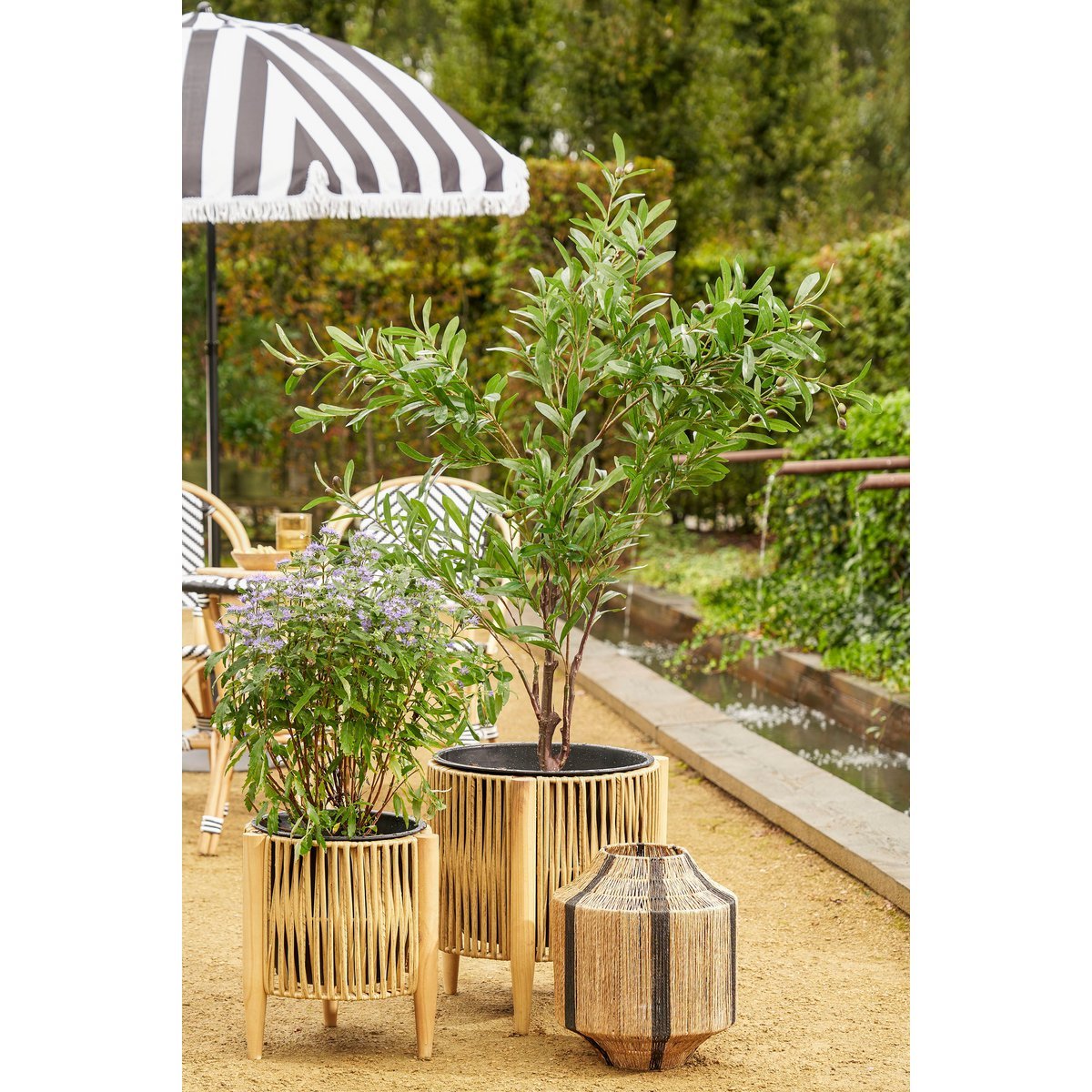 Lanterne Liliano / H36 x Ø30 cm - Jute - Noir