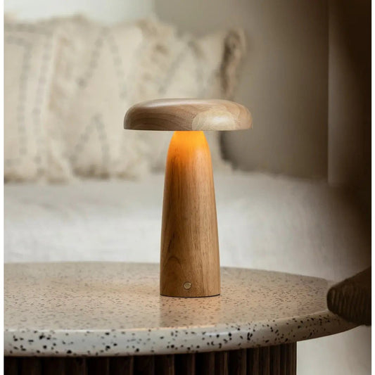 Lampe de table en bois Lennart – Éclairage rechargeable, à intensité variable et sans fil