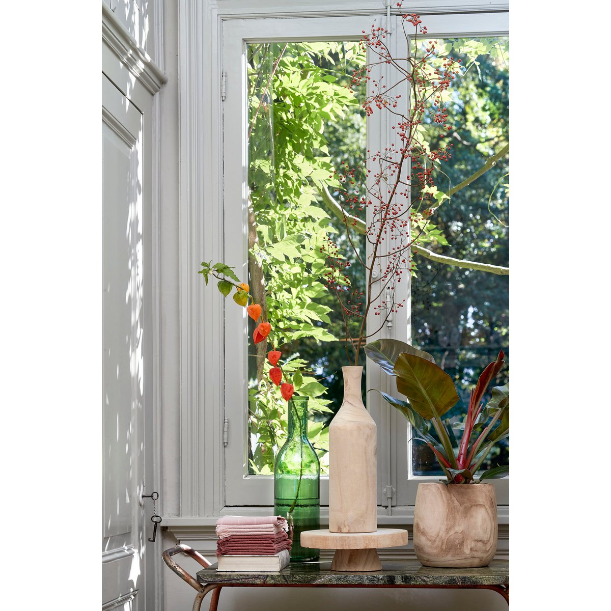 Vase Bouteille Rioja - H50 x Ø15 cm - Verre recyclé - Vert