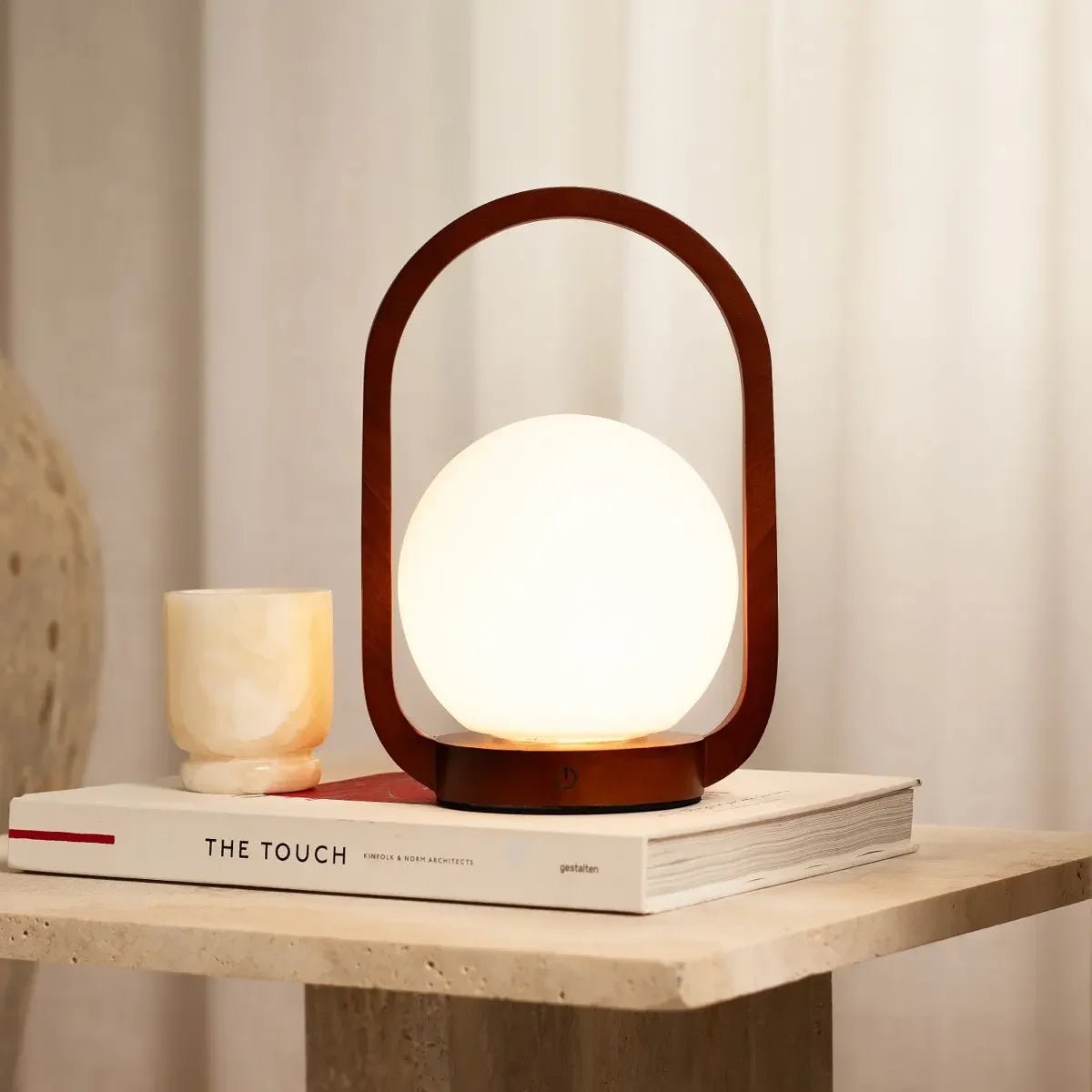 Lampe sans fil en bois marron Skye | Rechargeable et variable