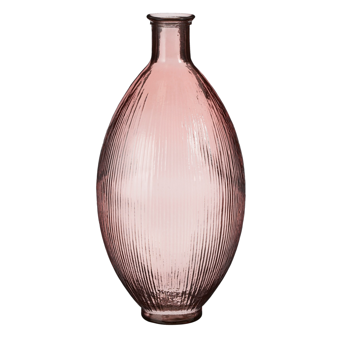 Vase Bouteille Firenza - H59 x Ø29 cm - Verre recyclé - Rose Clair