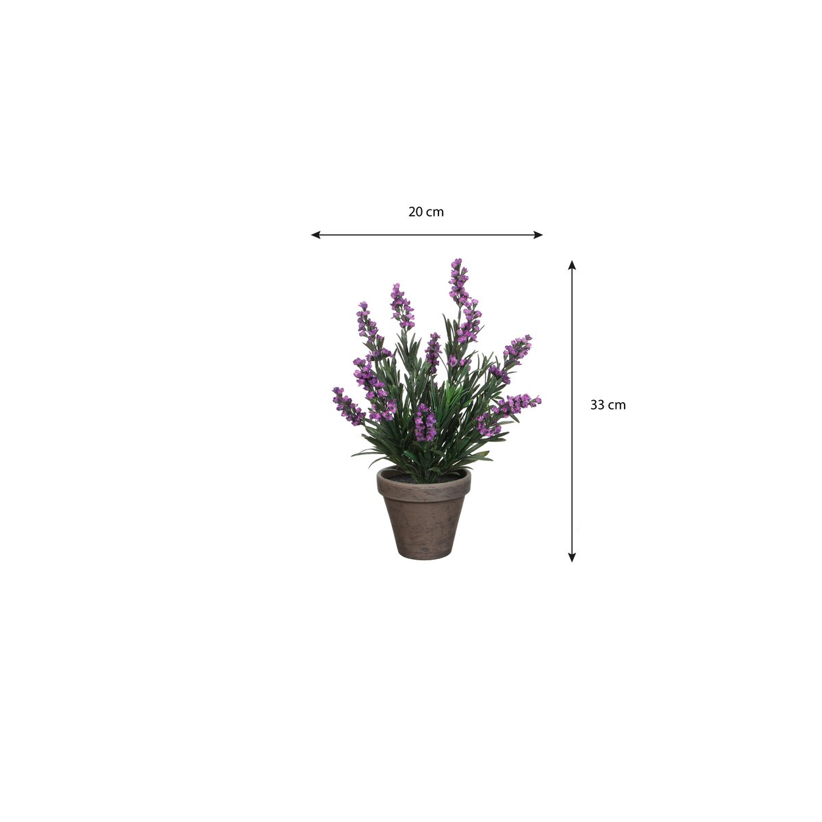 Plante de Lavande Artificielle en Pot de Fleur Stan - H33 x Ø20 cm - Violet