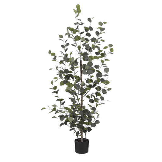 Plante d'Eucalyptus Artificielle en Pot de Fleur - H150 x Ø30 cm - Vert
