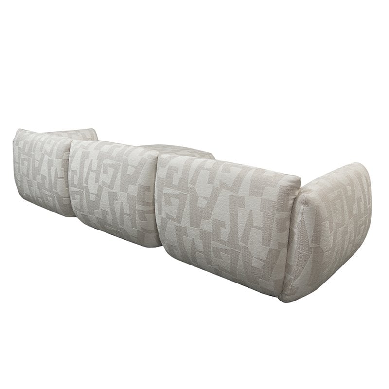 Canapé Amsterdam 4 places + pouf Glyphes Blancs