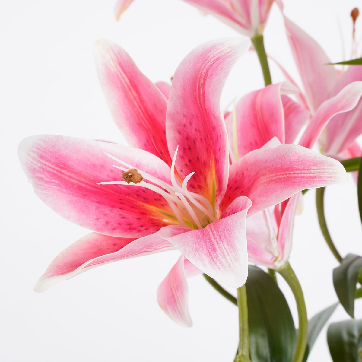 Plante de Lys Tigré Artificiel en Pot de Fleur Stan - H47 x Ø45 cm - Fuchsia