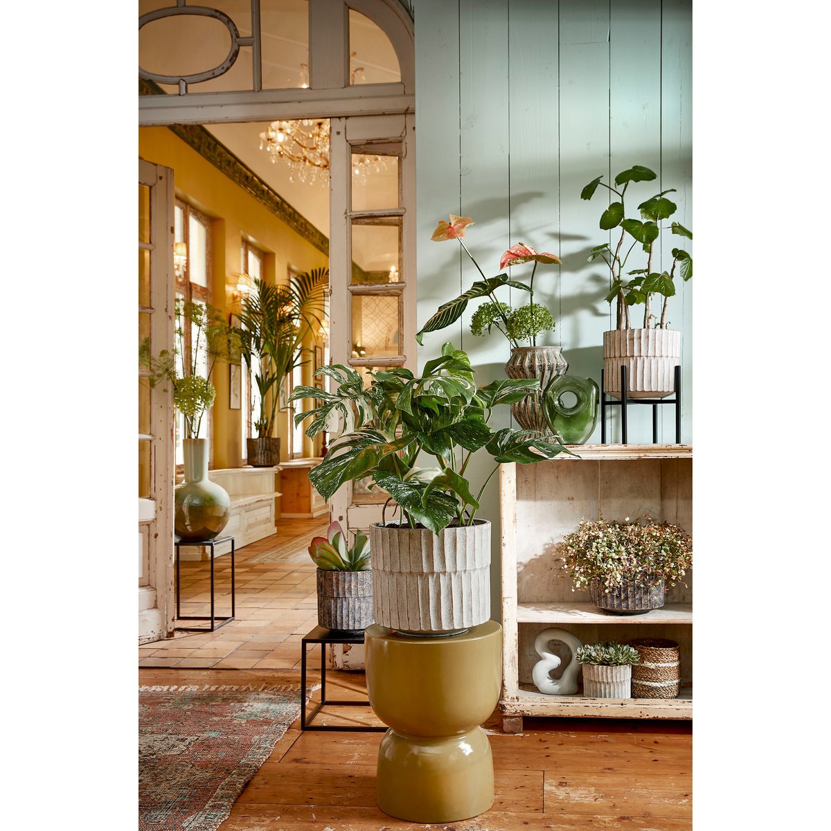 Support pour Plantes Ascot XL - L46 x L46 x H40 cm - Métal - Noir