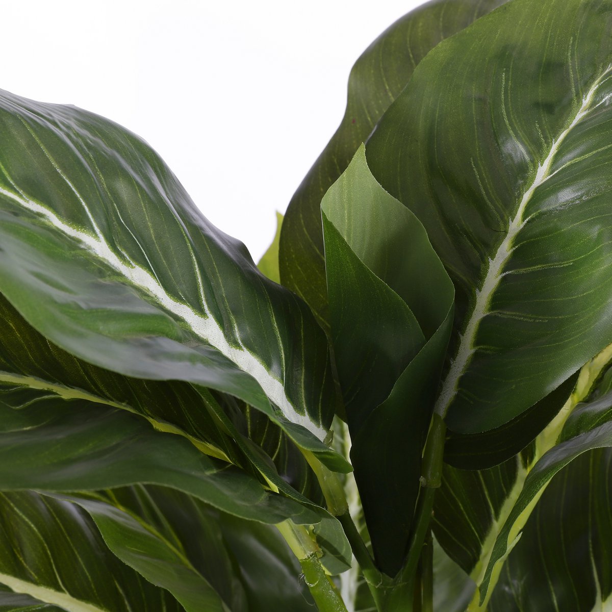 Plante Artificielle à Feuilles Persistantes en Pot de Fleur Stan - H49 x Ø40 cm - Vert