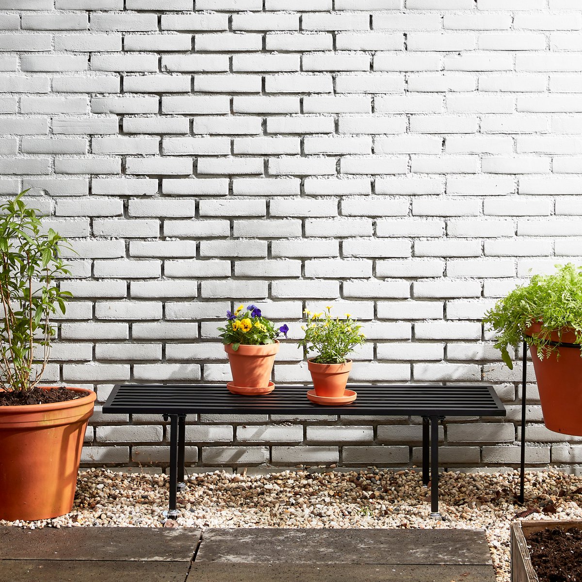 Table de la plante Greenrax - L118 x B38 x H36 cm - Métal - noir