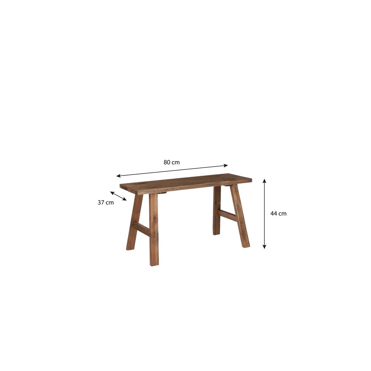 Banc en Bois Bold - L80 x L37 x H44 cm - Bois Recyclé - Marron