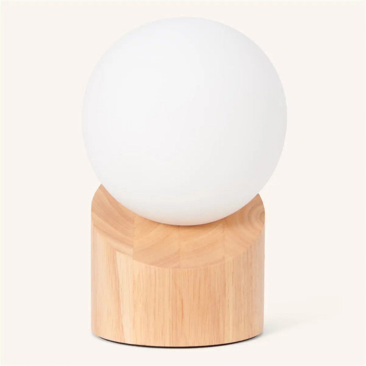 Lampe en bois brun de quin avec cordon - bois de caoutchouc durable et verre givré
