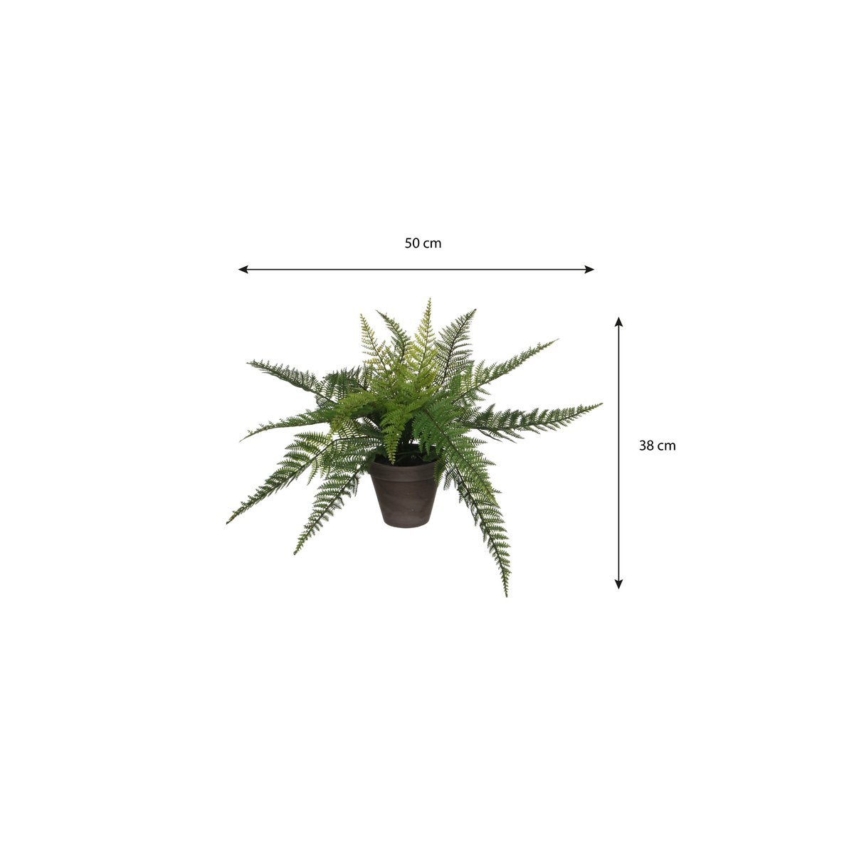 Fougère artificielle en pot de fleur Stan - H38 x Ø50 cm - Vert