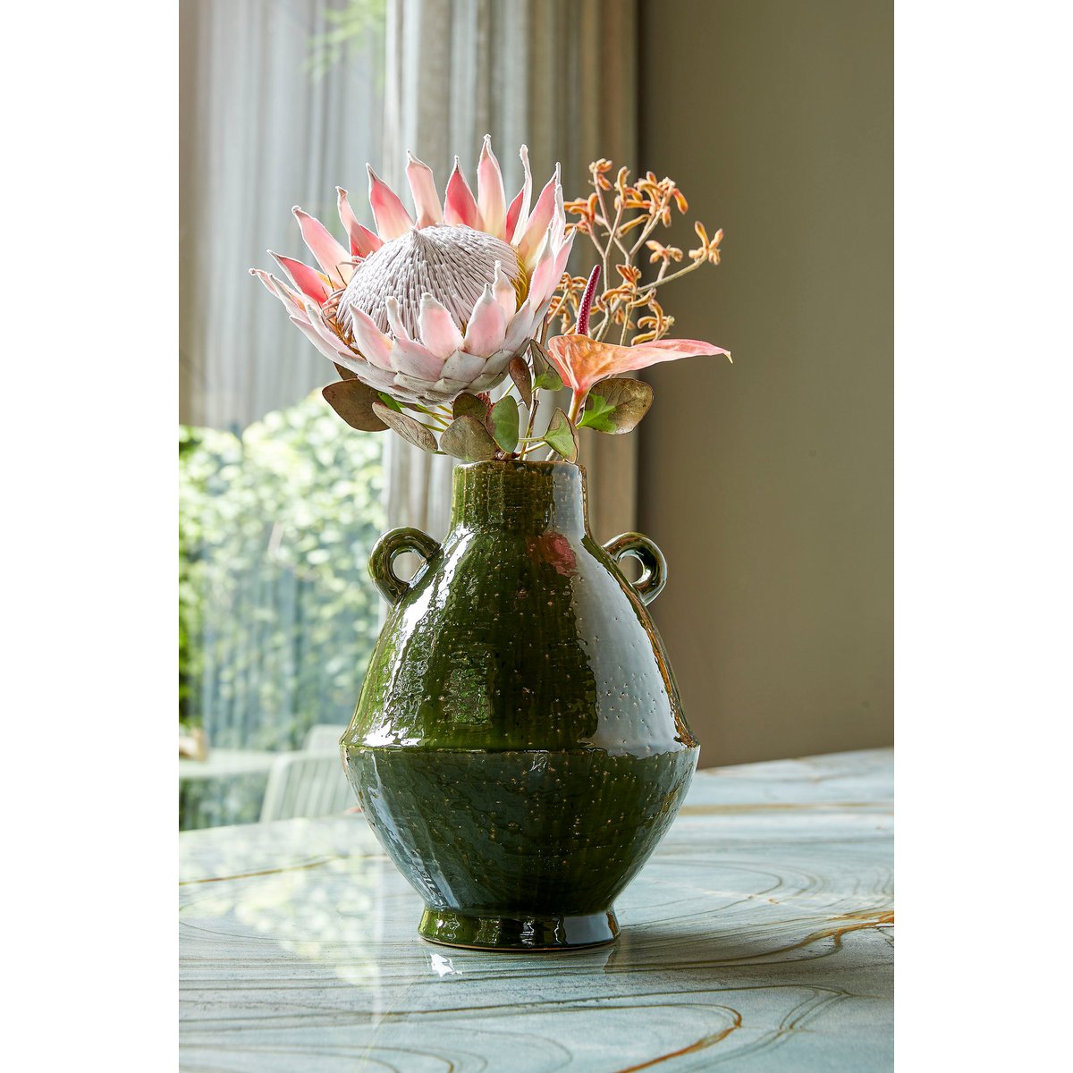 Vase Elena - H34 x Ø26 cm - Céramique - Vert