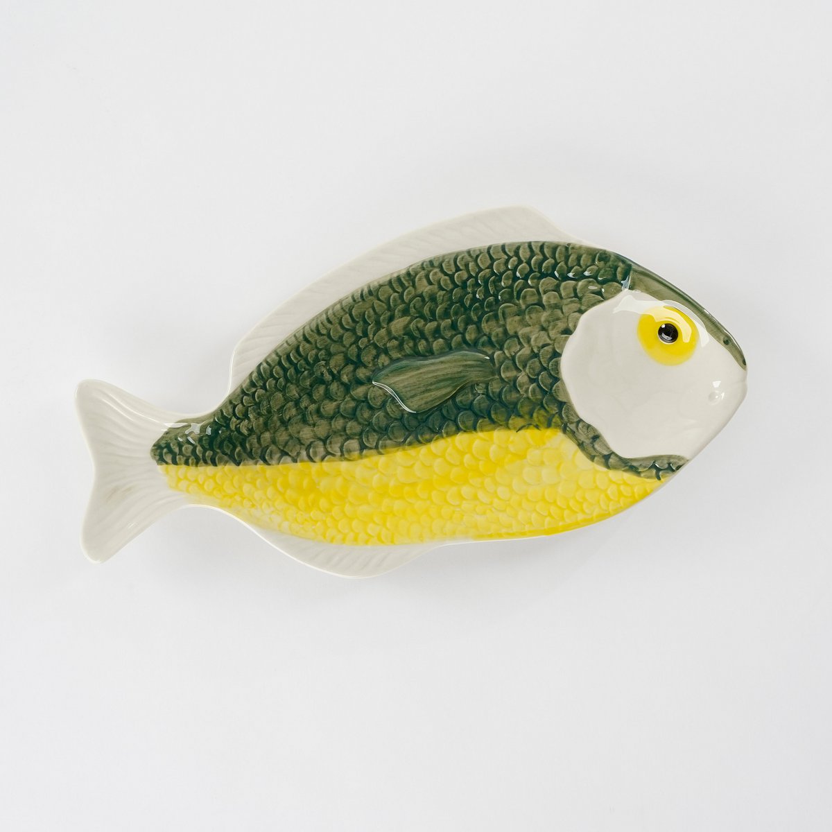 Assiette Poisson - L29 x W14 x H2 cm - Céramique - Vert foncé