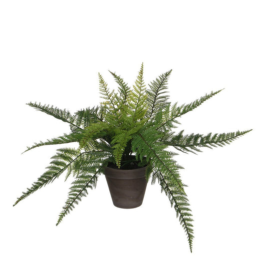 Fougère artificielle en pot de fleur Stan - H38 x Ø50 cm - Vert