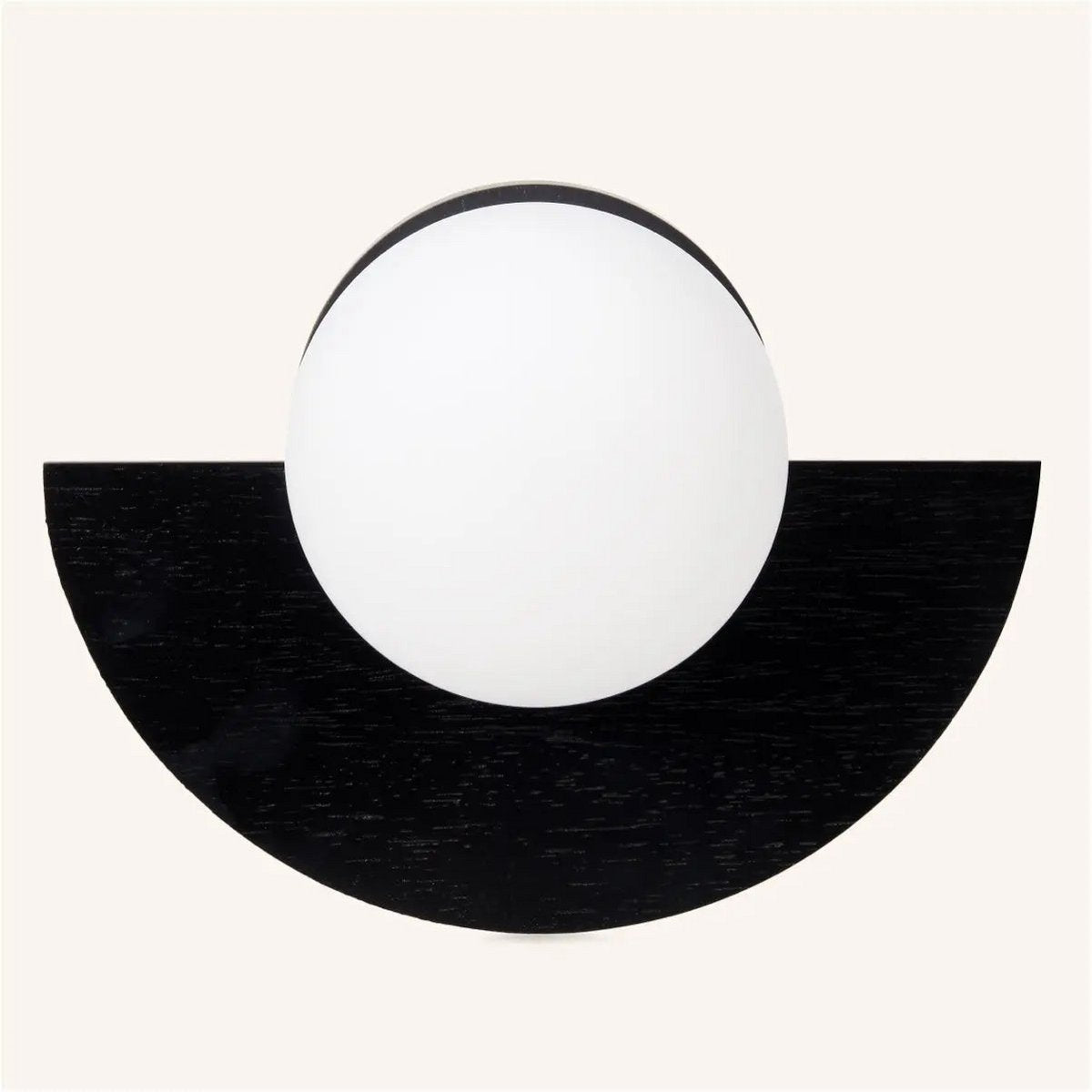 Applique murale sans fil noire Kane – Lampe rechargeable en bois et verre