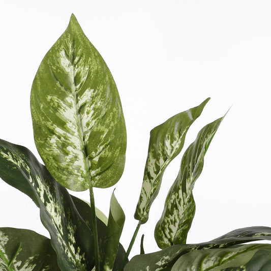Plante Artificielle Dieffenbachia en Pot de Fleur Stan - H70 x Ø55 cm - Vert