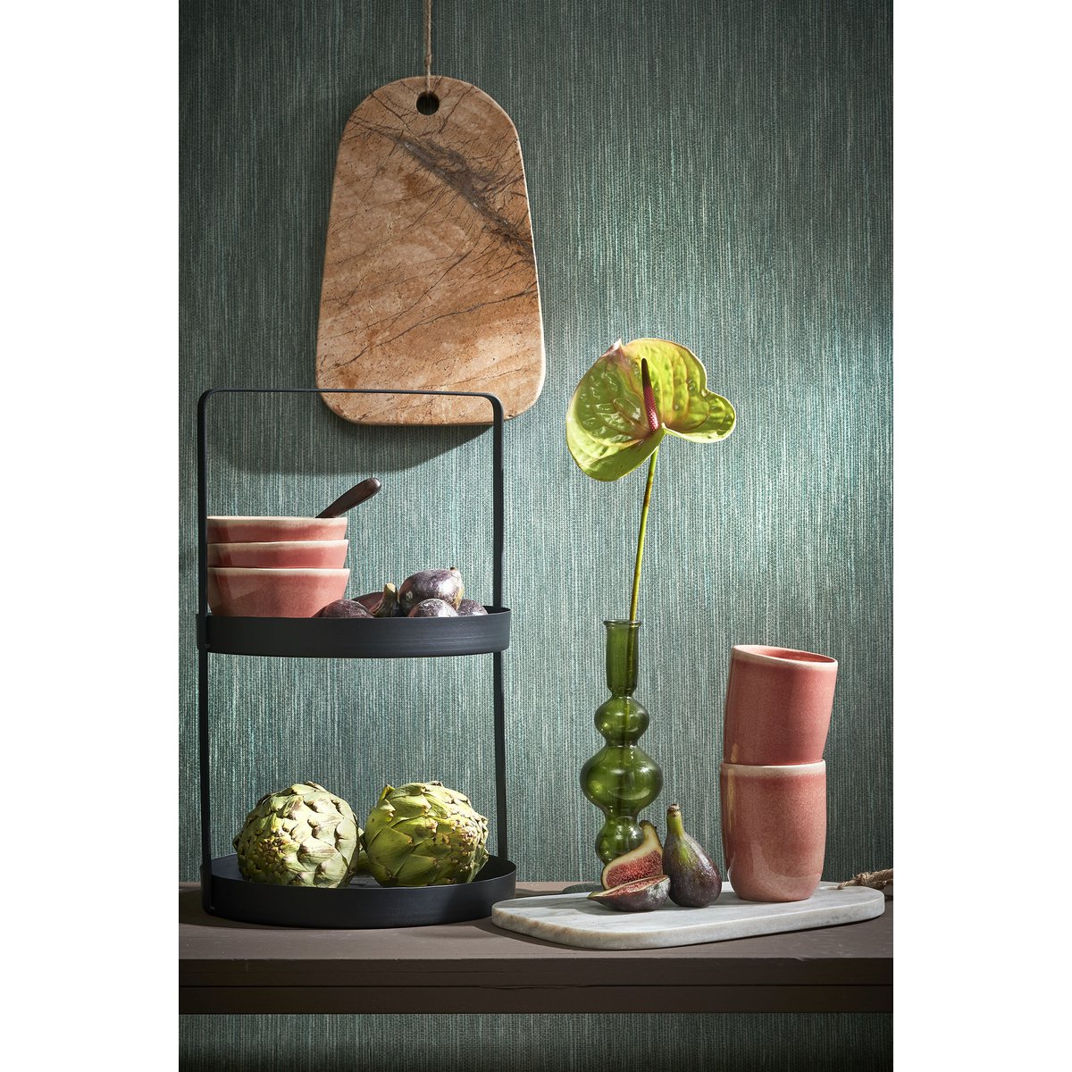 Etagere 2 étages - Métal - Noir