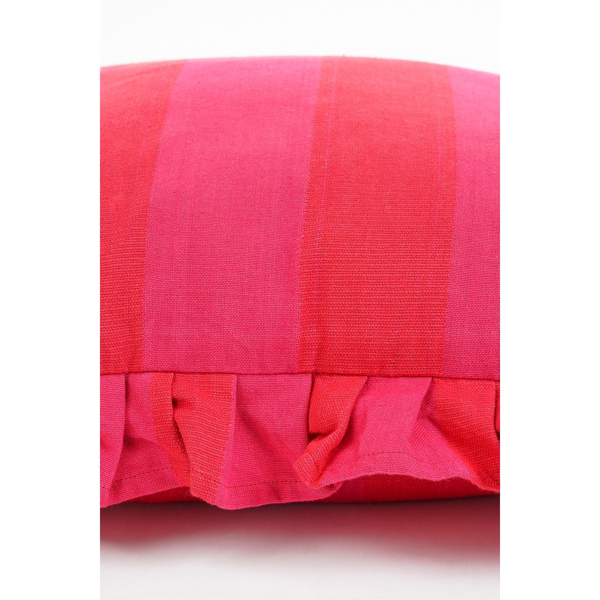 Coussin décoratif - L45 x B45 x H10 cm - Coton - rose, rouge