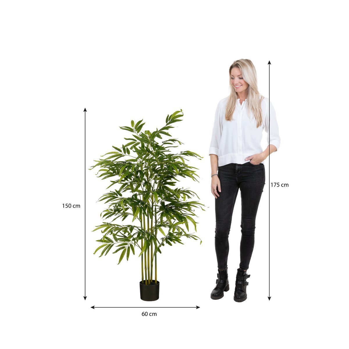 Plant artificiel en bambou dans le pot - H150 x Ø60 cm - vert