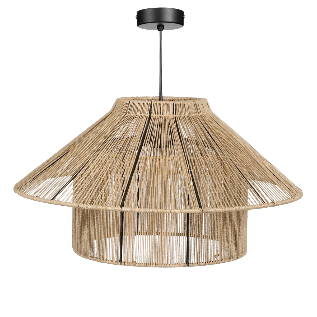 Lampe à suspension Elsa - H28 x Ø50 cm - Jute - brun clair