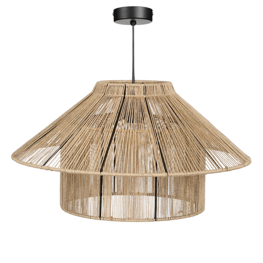 Lampe à suspension Elsa - H28 x Ø50 cm - Jute - brun clair