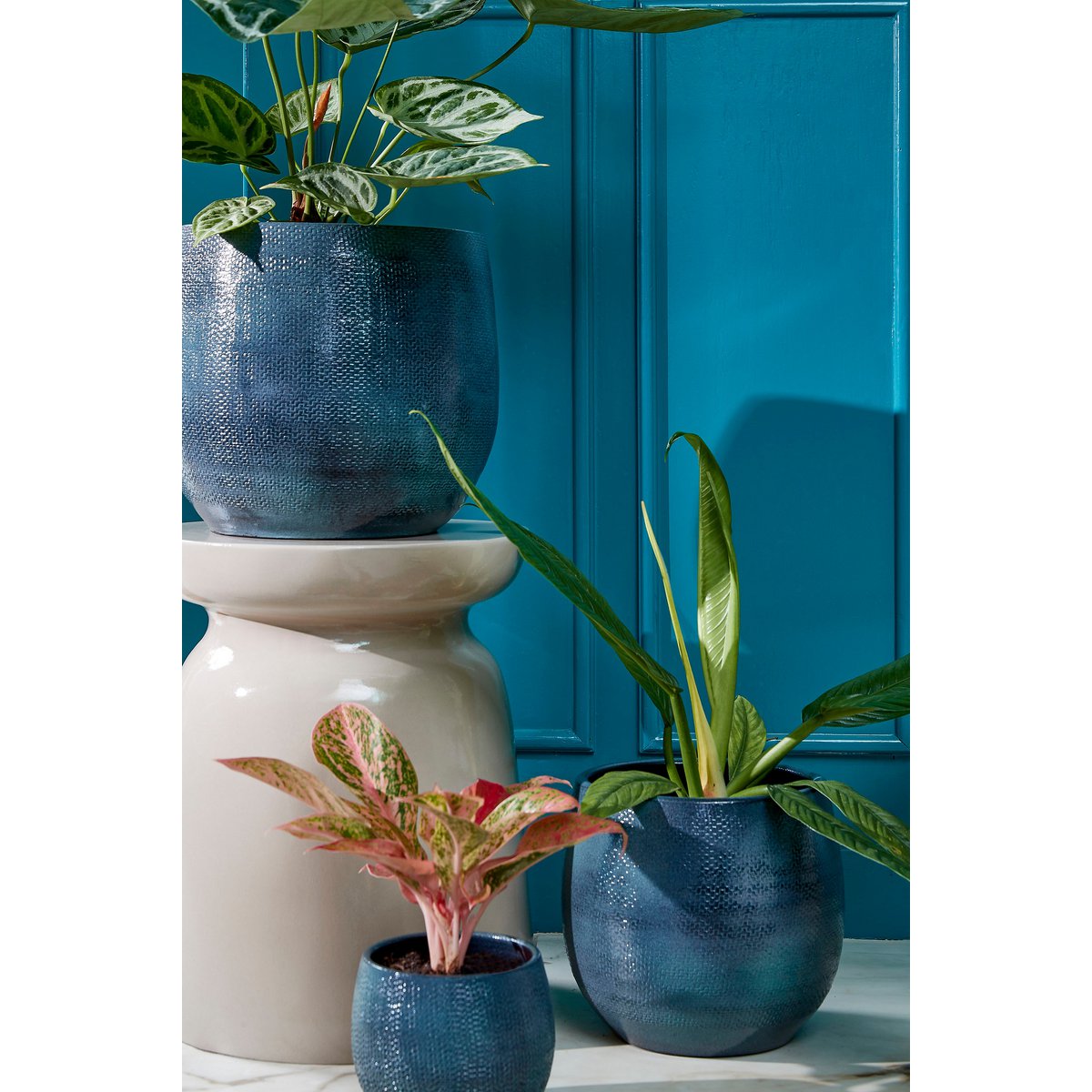 Table d'Appoint Stage - H45 x Ø35 cm - Ciment - Beige