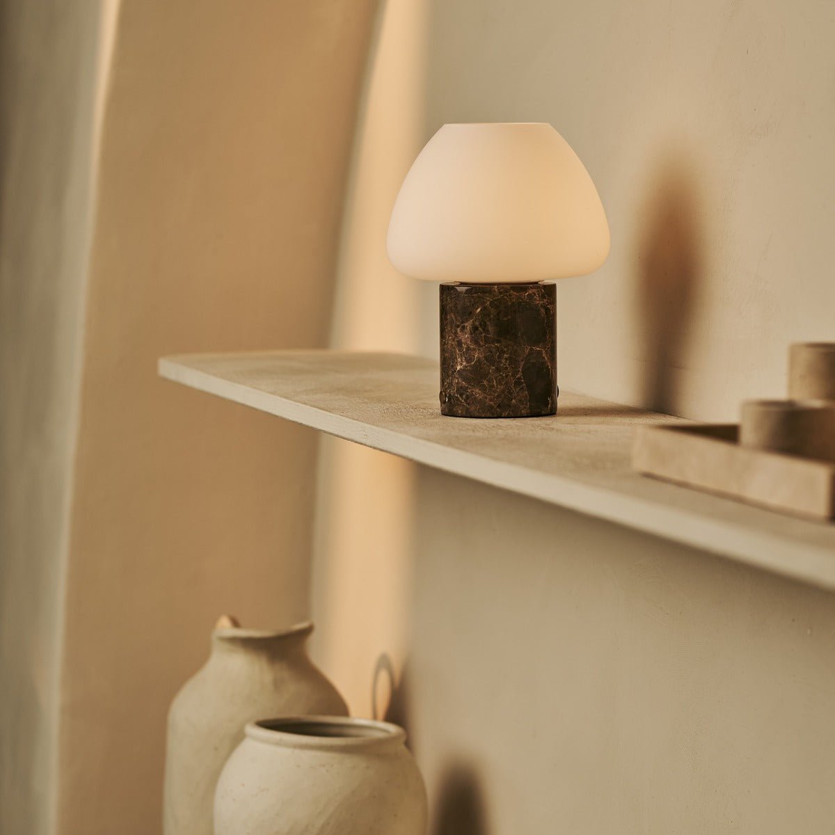 Ostade Brown / Emperador Dark – Lampe de table en Marbre