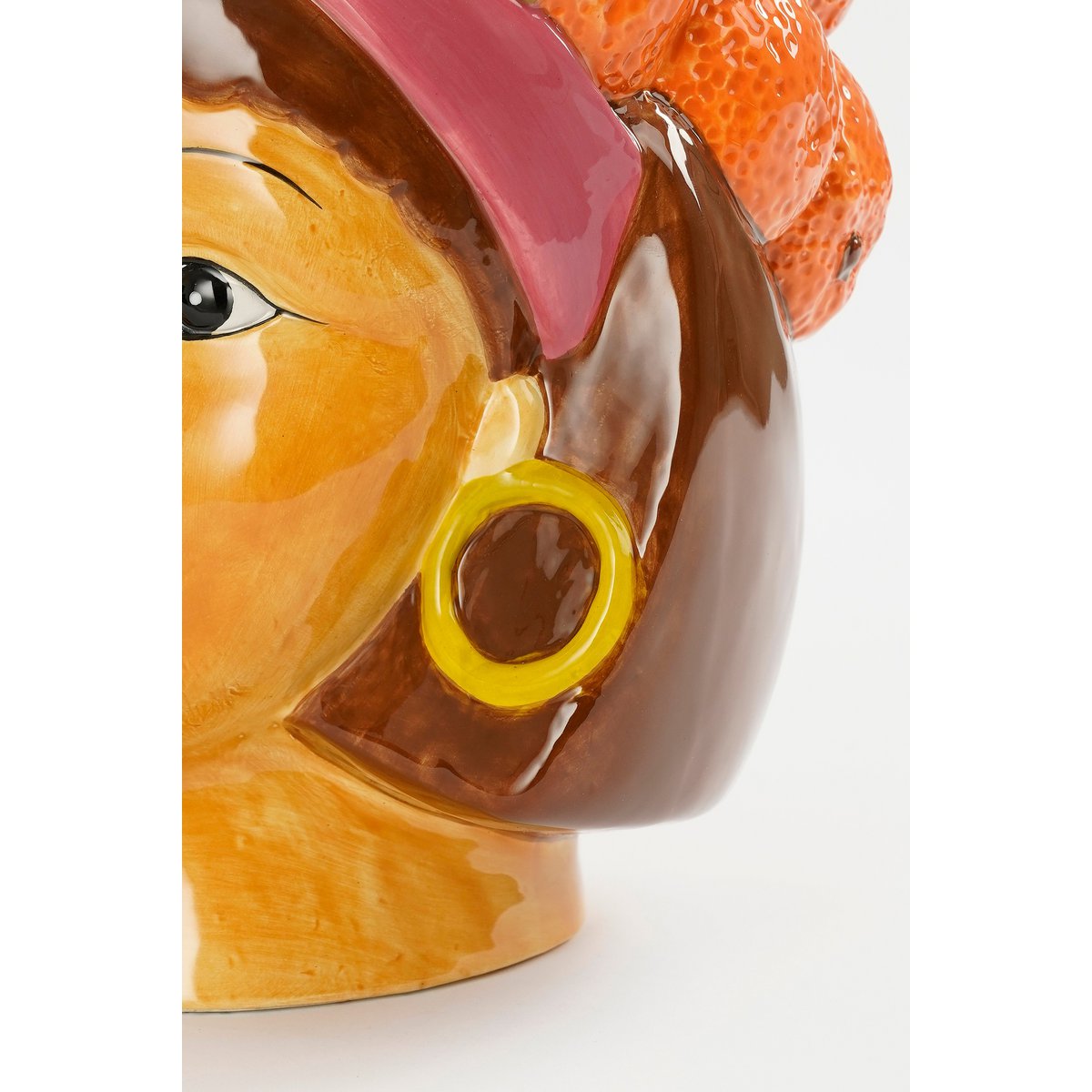 Pot de fleur drôle à l'intérieur - L20 X B20 X H22 cm - Dolomite - Orange