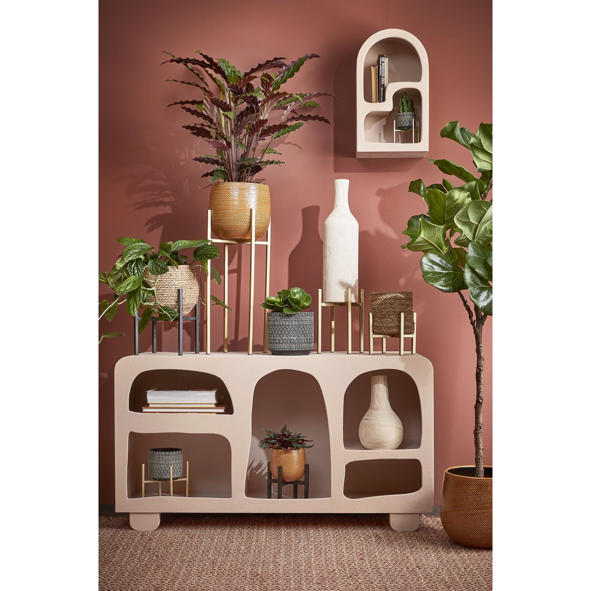 Vase Pia / H28 x Ø16 cm - Bois de Paulownia - Marron clair