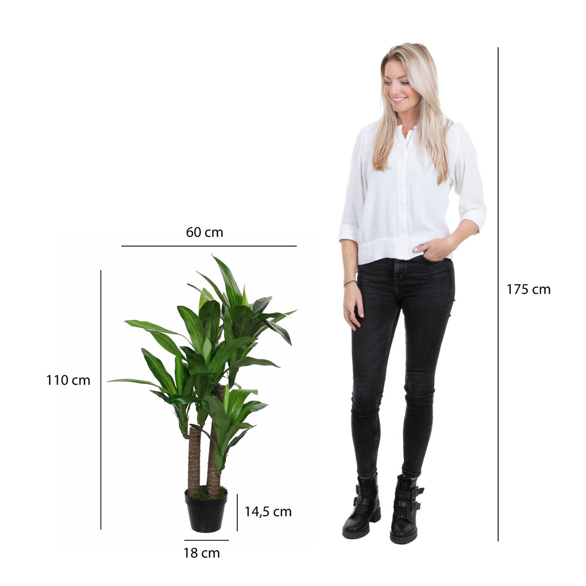 Plante Artificielle Dracaena - H110 x Ø60 cm